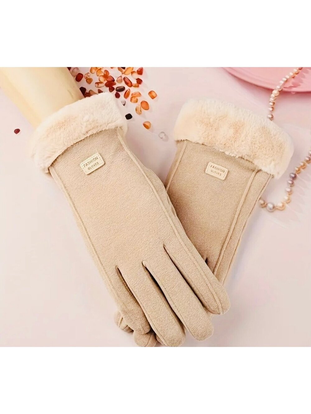 New - Stylish & Comfy Multi-Function Isotoner Style Winter Gloves - Beige